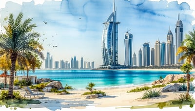 Dubai travel newsletter illustration Dubai travel newsletter illustration
